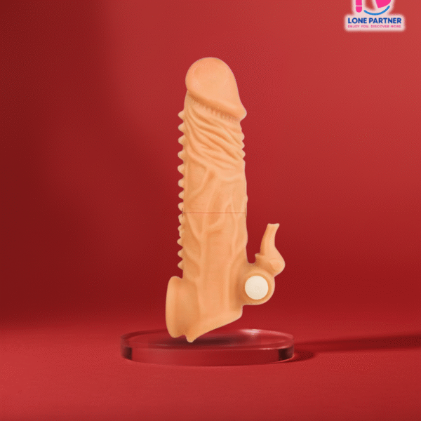 777 Textured Vibrating Sleeve for Men – Multi-Speed Silicone Masturbation Wellness Sleeve with Rechargeable Vibrator